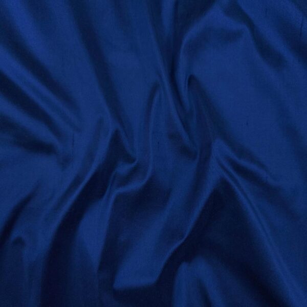 Dupion British Royale Blue Solid Color Silk Fabric - Image 3