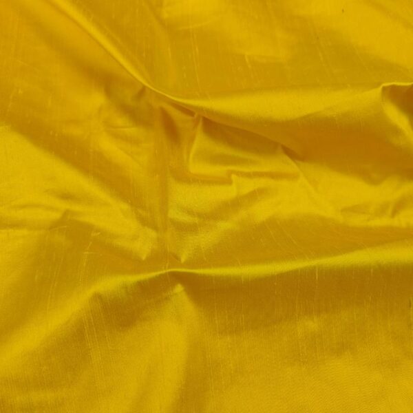 Dupion Canary Gold Premium Silk Fabric - Image 2