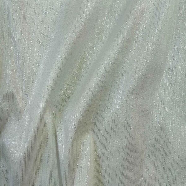 100% Silk Dupion Cream With Silver Lurex - Image 2