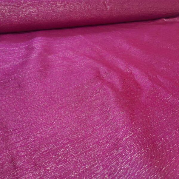 100% Silk Dupion Pink With Golden Lurex - Image 2