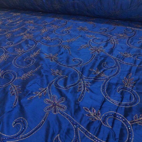 ED 2572 Royale Blue Embroidery Fabric - Image 3