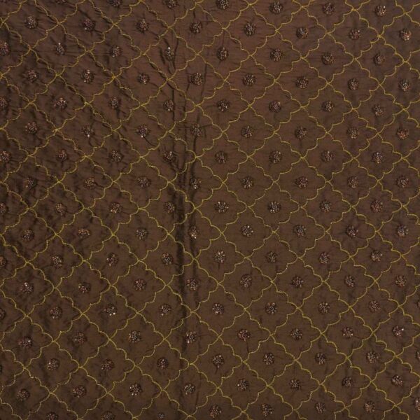 ED 2849 Brown Hand Embroidery Fabric