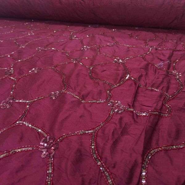 ED 2937 Boon Wine Hand Embroidery Fabric - Image 2