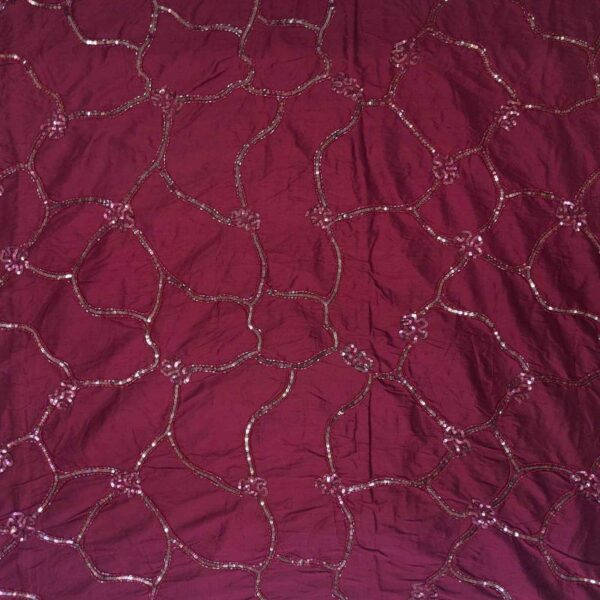 ED 2937 Boon Wine Hand Embroidery Fabric - Image 3