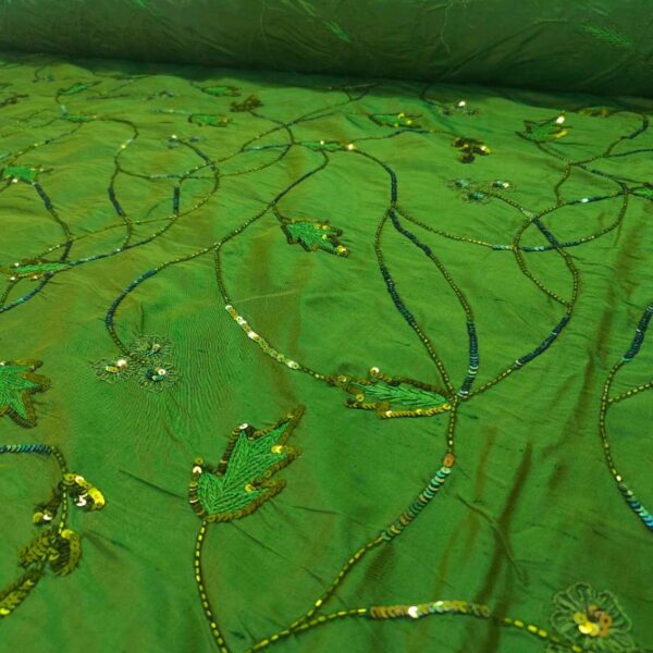 ED 2941 Mango Green Indian Embroidery Fabric