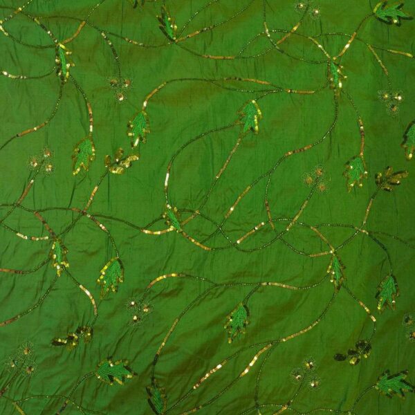 ED 2941 Mango Green Indian Embroidery Fabric - Image 3