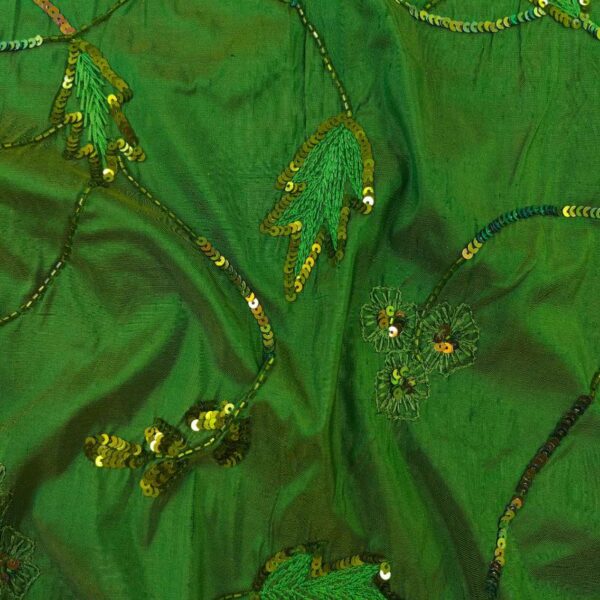 ED 2941 Mango Green Indian Embroidery Fabric - Image 2