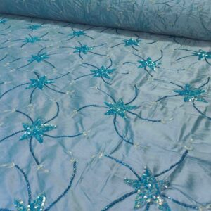 ED 2943 Blue Embroidery Fabric