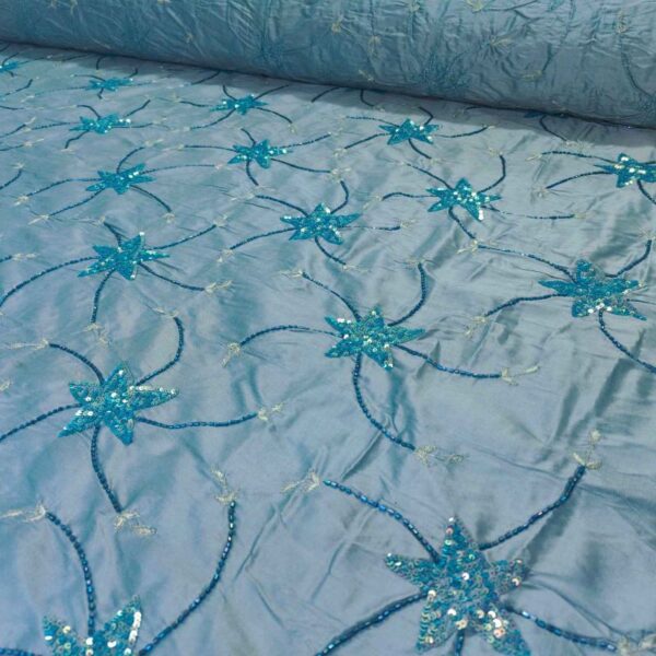 ED 2943 Blue Embroidery Fabric