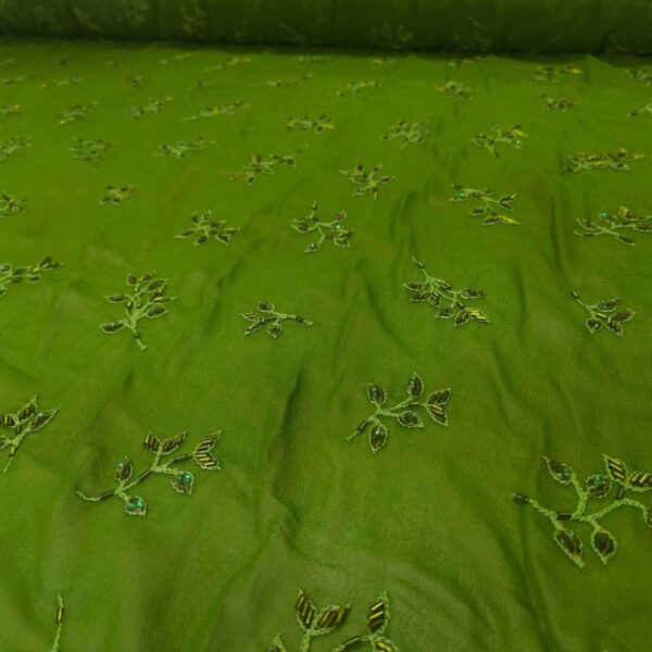 Silk Georgette ED055 Embroidered Fabric - Image 3