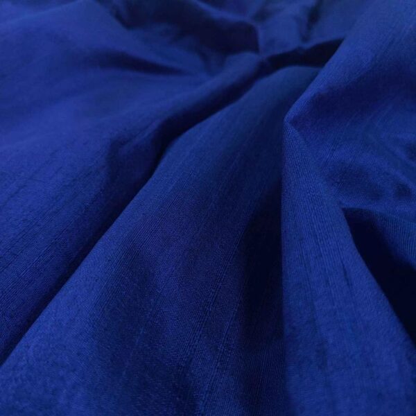 Handmade Dupion AMERICAN BLUE 100% Silk Fabric - Image 2