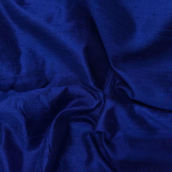 Handmade Dupion AMERICAN BLUE 100% Silk Fabric - Image 3