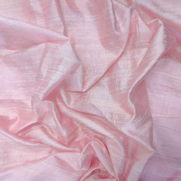 Handmade Dupion BABY PINK 100% Silk Fabric - Image 2