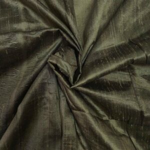 Handmade Dupion BLACK BROWN 100% Silk Fabric