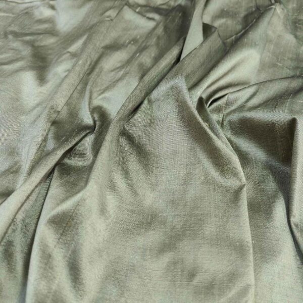 Handmade Dupion BLACK CREAM 100% Silk Fabric - Image 3