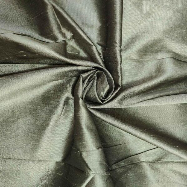 Handmade Dupion BLACK CREAM 100% Silk Fabric