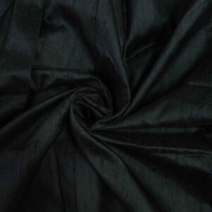 Handmade Dupion Black 100% Silk Fabric