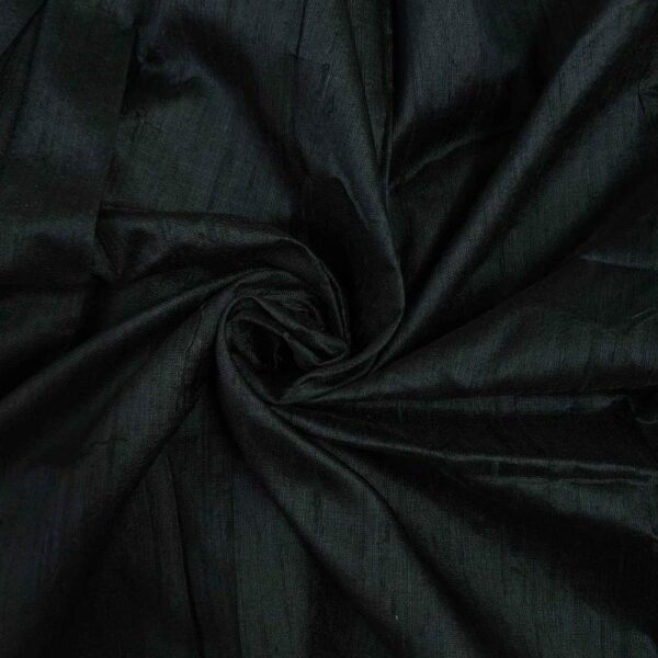 Handmade Dupion Black 100% Silk Fabric