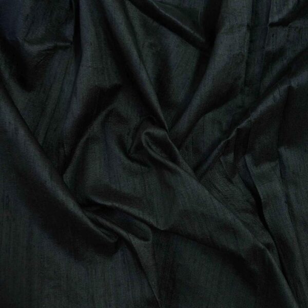 Handmade Dupion Black 100% Silk Fabric - Image 3