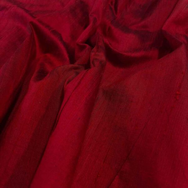 Handmade Dupion BLACK RED 100% Silk Fabric - Image 3