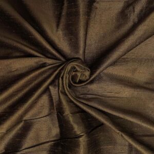 Handmade Dupion BROWN 100% Silk Fabric