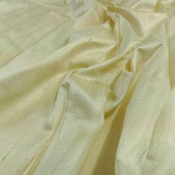 Handmade Dupion DARK CREAM 100% Silk Fabric - Image 3