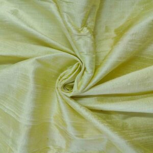 Handmade Dupion LIGHT GOLD WHITE 100% Silk Fabric