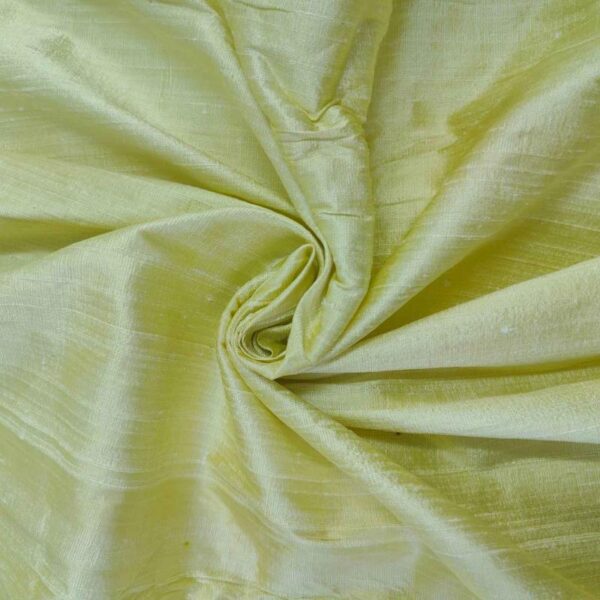 Handmade Dupion LIGHT GOLD WHITE 100% Silk Fabric