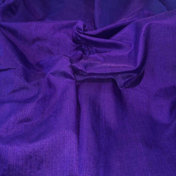 Handmade Dupion PURPLE 100% Silk Fabric - Image 2