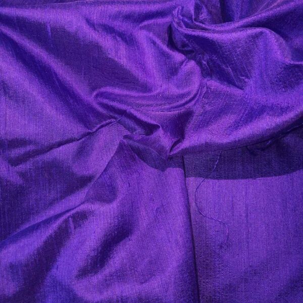 Handmade Dupion PURPLE 100% Silk Fabric - Image 3