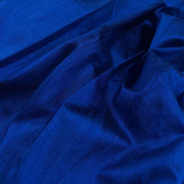 Handmade Dupion ROYAL BLUE 100% Silk Fabric - Image 3