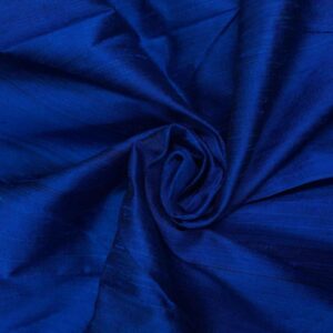 Handmade Dupion ROYAL BLUE 100% Silk Fabric