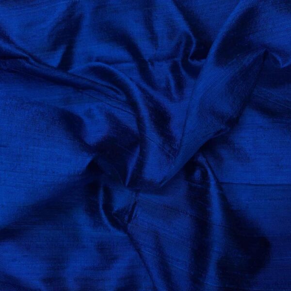 Handmade Dupion ROYAL BLUE 100% Silk Fabric - Image 2