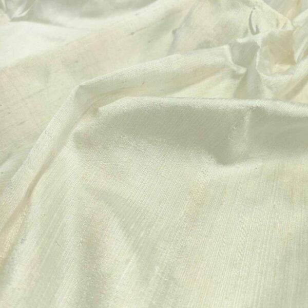 Handmade Dupion WHITE 100% Silk Fabric - Image 3