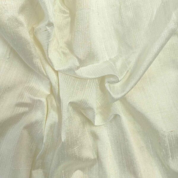 Handmade Dupion WHITE 100% Silk Fabric - Image 2