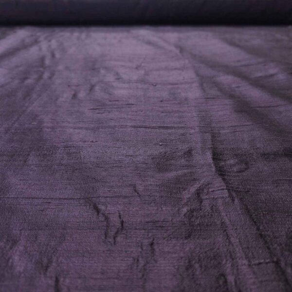 Handmade Dupion Eggplant Silk Fabric - Image 3