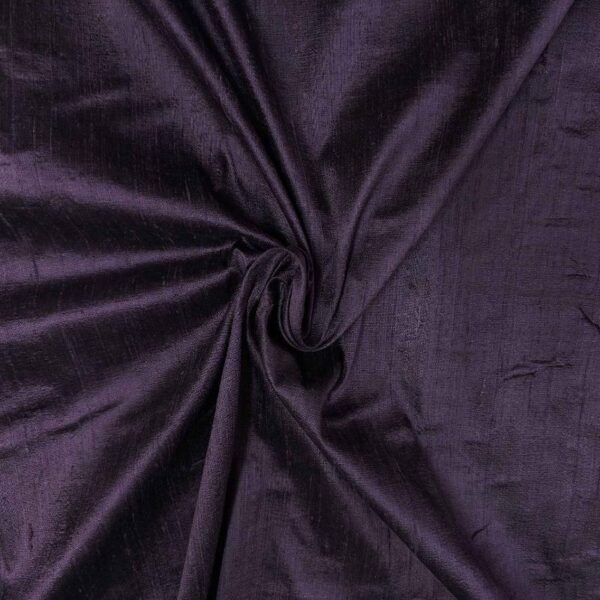 Handmade Dupion Eggplant Silk Fabric