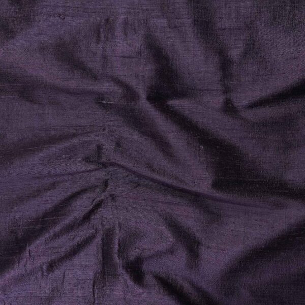 Handmade Dupion Eggplant Silk Fabric - Image 2