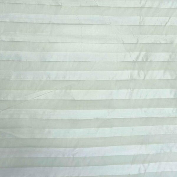 Dupion Organza Stripe Off white Silk Fabric - Image 3