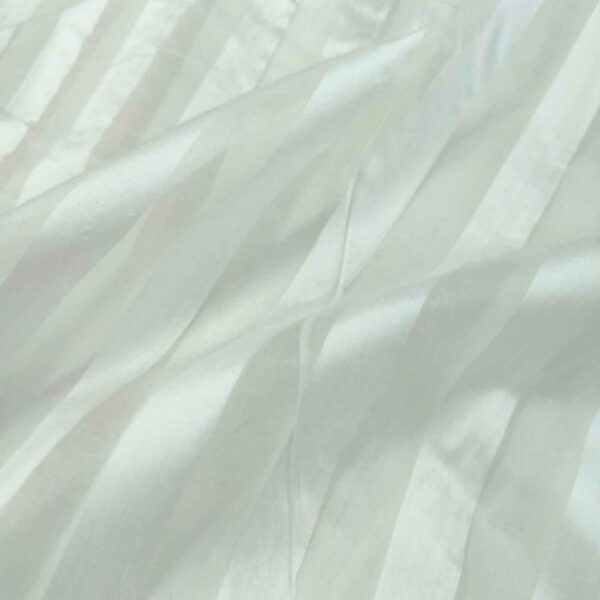 Dupion Organza Stripe Off white Silk Fabric - Image 2
