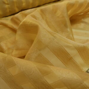 Gold Organza Stripe Silk Fabric