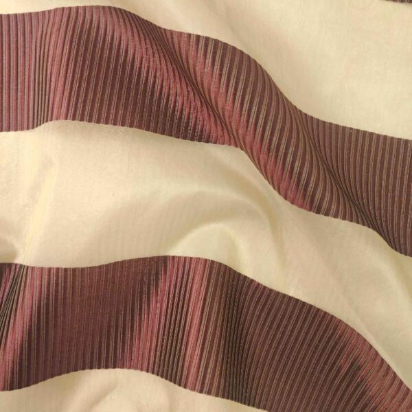 Organza Stripe Sophia Maroon Silk Fabric - Image 3