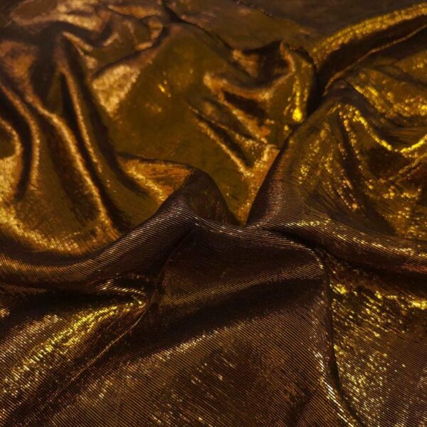 Polyester Organza Lurex Black Gold - Image 2