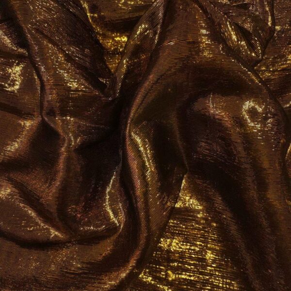 Polyester Organza Lurex Black Gold - Image 3
