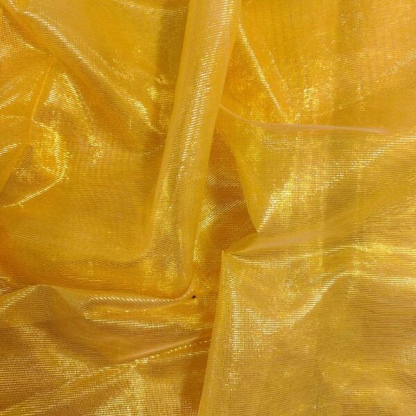 Polyester Organza Lurex Orange Gold - Image 3