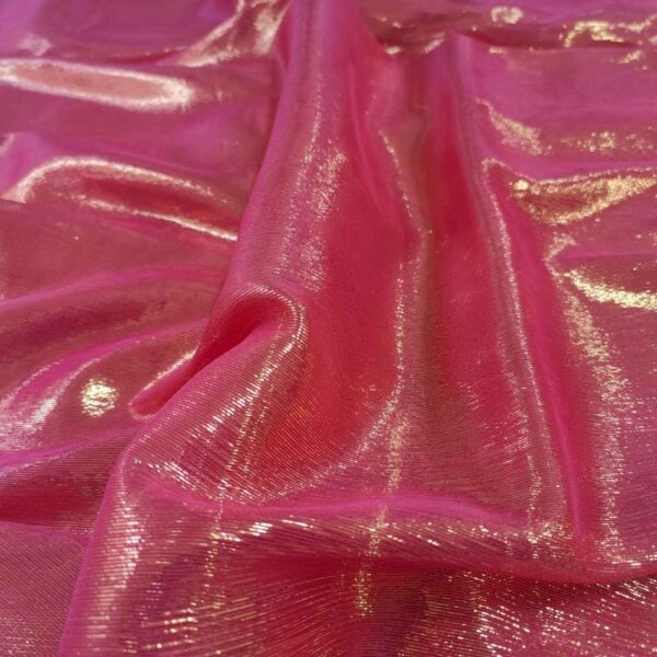 Polyester Organza Lurex Pink Gold - Image 2