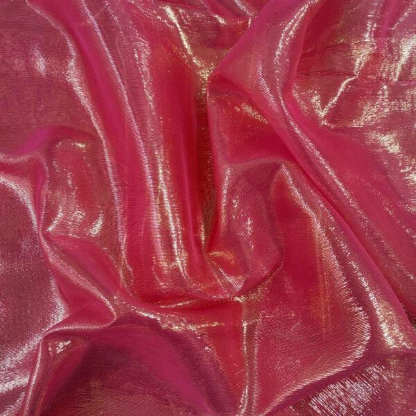 Polyester Organza Lurex Pink Gold - Image 3