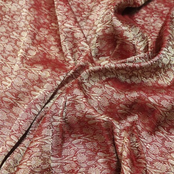 Maroon Gold Scarf Fabric - Image 2