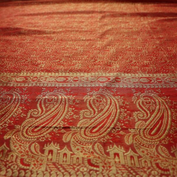 Red Gold Scarf Fabric - Image 2