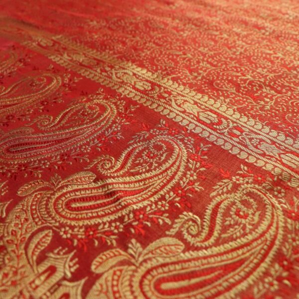 Red Gold Scarf Fabric